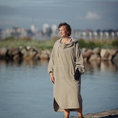 Badeponcho Skagen for voksne - Sandfarget