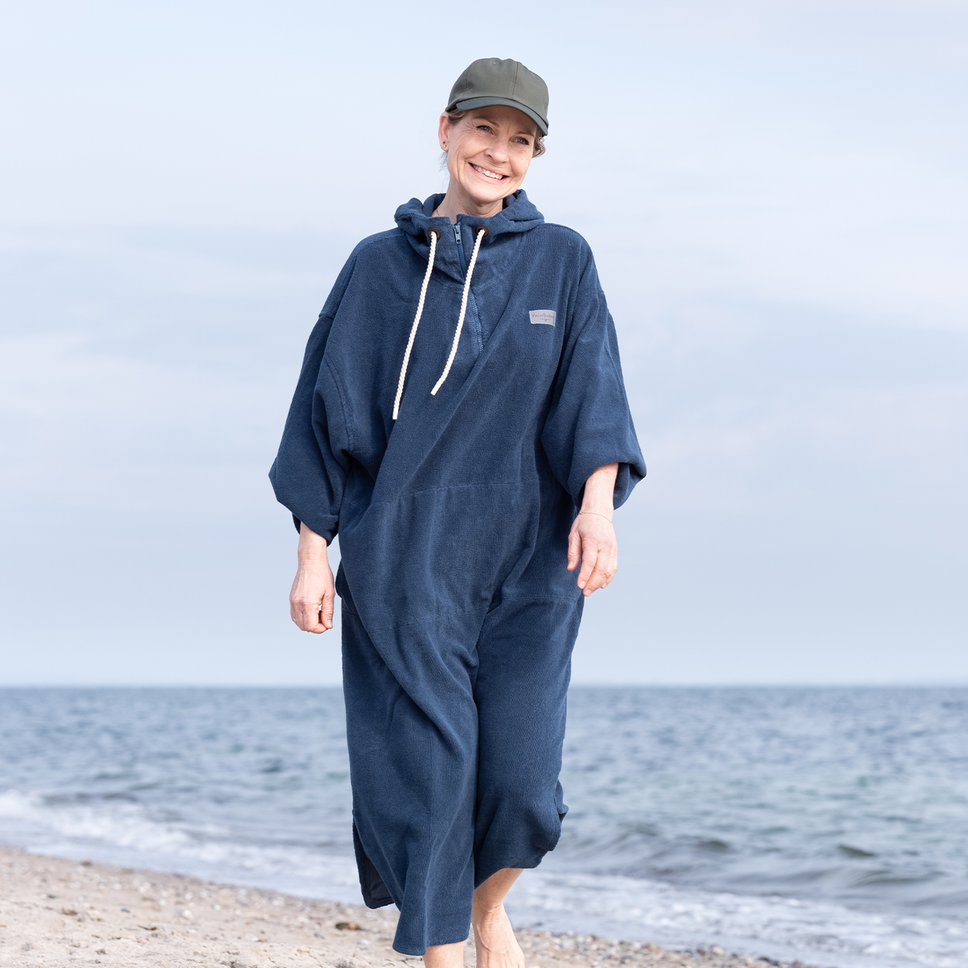 Badeponcho Skagen for voksne - blå