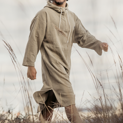 Badeponcho Skagen for voksne - Sandfarget