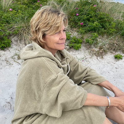 Badeponcho Skagen for voksne - Sandfarget