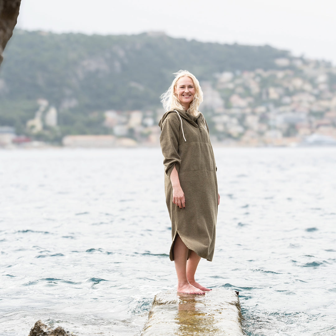 Badeponcho Skagen for voksne - Grønn