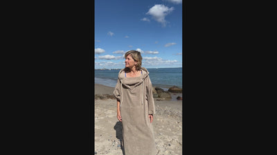 Badeponcho Skagen for voksne - Sandfarget